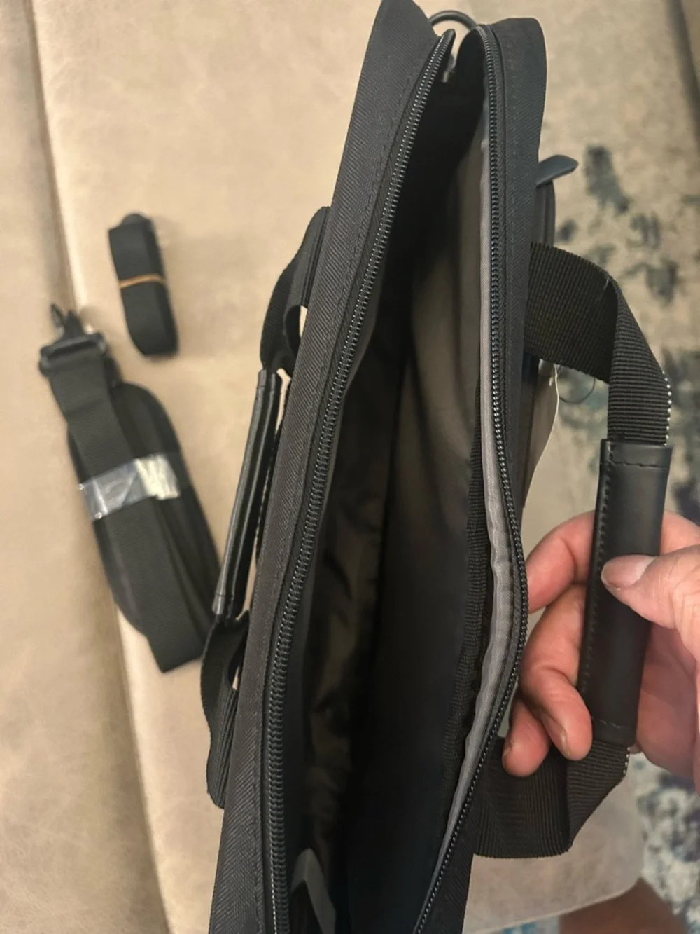 Black Men’s Briefcase Laptop Bag - Classic Professional Carry